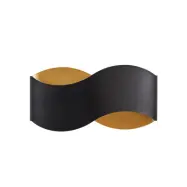 Lindby - Dailin vägglampa, svart/guld, 30 cm, metall