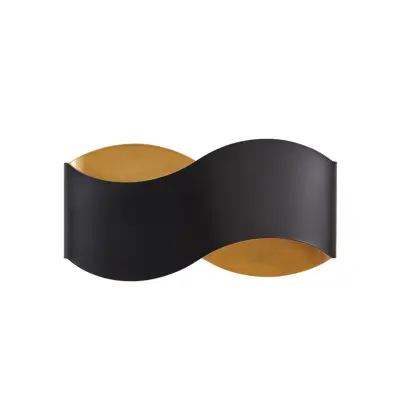 Lindby - Dailin vägglampa, svart/guld, 30 cm, metall