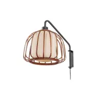 Lindby - Davella vägglampa Ø 26 cm svart bambu textil