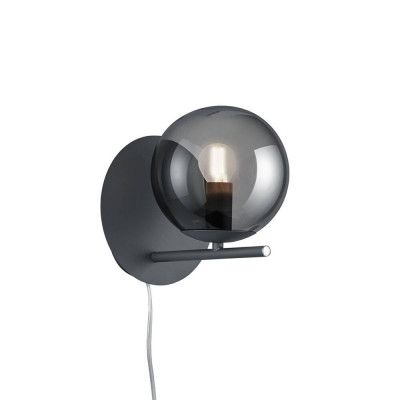 Lindby - Denva Vägglampa Anthracite/Smoke Lindby
