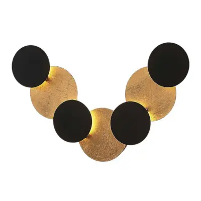 Lindby - Grazyna 9 LED Vägglampa Black/Gold