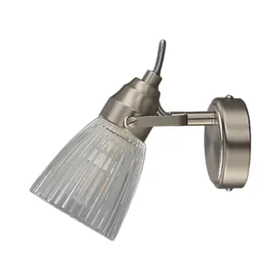 Lindby - Kara Vägglampa IP44 Nickel/Clear