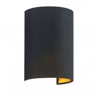 Lindby - Lukani Round Vägglampa Black/Gold/Nickel