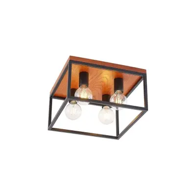 Lindby - Miravi 4 PlafondWood/Black