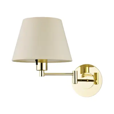 Lindby - Pola Vägglampa Cream/Polished Brass