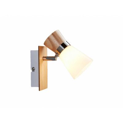 Lindby - Vivica Vägglampa White/Light Wood/Chrome