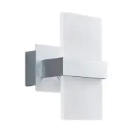 Lindby - LED-vägglampa Yorick, 18 cm, aluminium/vit med strömbrytare –