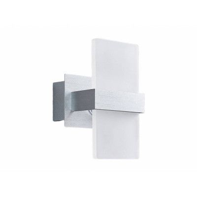 Lindby - LED-vägglampa Yorick, 18 cm, aluminium/vit med strömbrytare –