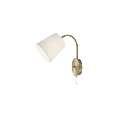 LJUSDAL vägglampa  antik/vit