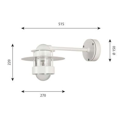 Louis Poulsen - Albertslund Vägglampa Vit Lang E27