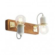 Lucande - Becky Vägglampa Wood/White/Brass
