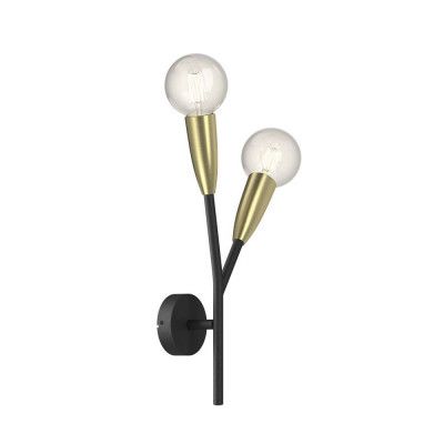 Lucande - Carlea 2 Vägglampa Black/Brass