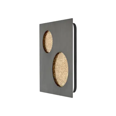 Lucande - Delin LED-vägglampa grå/guld 55 x 55 cm dimbar