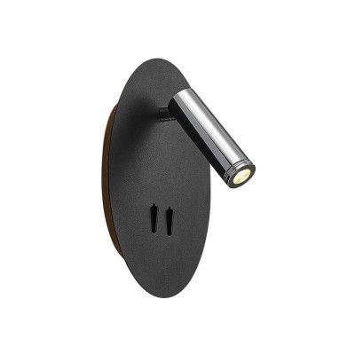 Lucande - Kimo LED Round Vägglampa Black