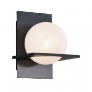 Lucande - Kulka 1 Vägglampa Opal/Svart