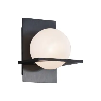 Lucande - Kulka 1 Vägglampa Opal/Svart