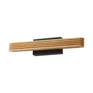 Lucande - Lieske LED-vägglampa, svart, 40 cm, trä