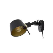 Lucande - Silka vägglampa, 14 cm, svart, flexibel, stickkontakt