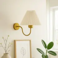 LUMI 242083 vägglampa - krämfärgad PVC och metall