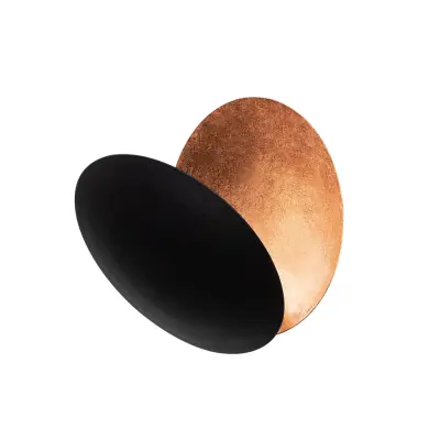 LUMI Yosma vägglampa - svart och kopparfärgad metall