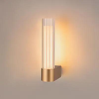 Lygant LED-vägglampa med en lampa, mässingsfärgad, IP44, aluminium – SLV Lygant single - Badrum - Modern - Med en ljuskälla