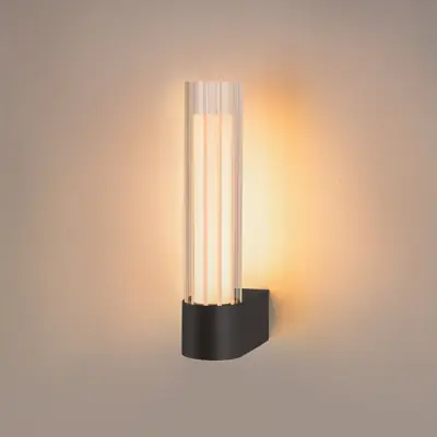 Lygant LED-vägglampa med en lampa, svart, IP44, aluminium – SLV Lygant double - Badrum - Modern - Med en ljuskälla