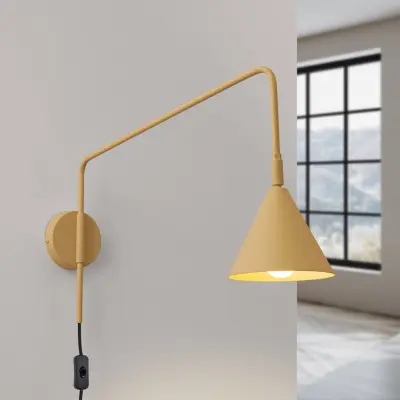 LYS vägglampa guldfärgad Ø 14 cm metallkontakt E14 SOLLUX LIGHTING - Vardagsrum - Skandinavisk - Med en ljuskälla