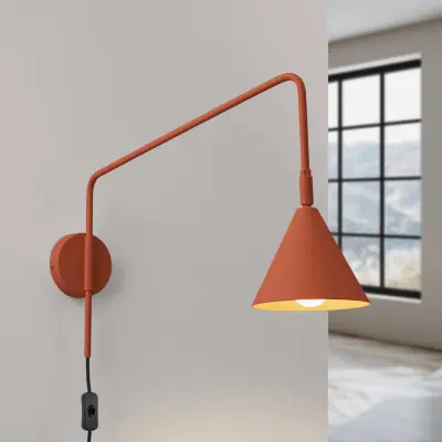 LYS vägglampa, ockra, Ø 14 cm, metall, stickkontakt, E14 SOLLUX LIGHTING - Vardagsrum - Skandinavisk - Med en ljuskälla