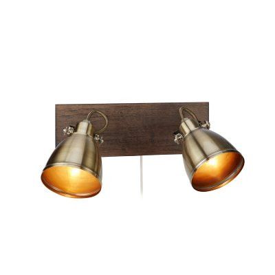 Markslöjd NATIVE Vägglampa 2L Brun/Antik