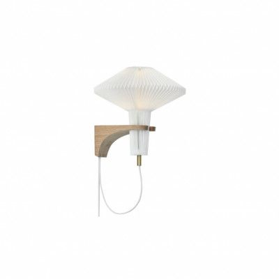 Model 204 vägglampa, vit/ek