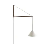 Moebe - Vägglampa Räuchereiche/vit Justerbar kontakt G9