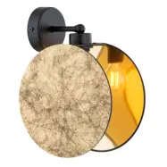 MOTIF K1 Vägglampa, Svart/Guld