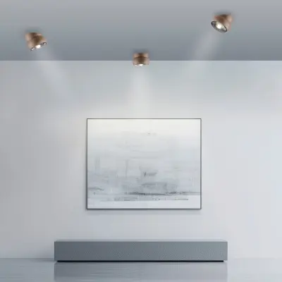 Move LED-takspotlight, Ø12 cm, bronsfärgad, metall/glas – PURE - Vardagsrum - Modern - Med en ljuskälla