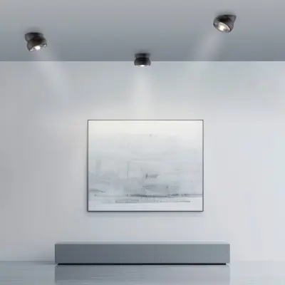 Move LED-takspotlight, svart, Ø 12 cm, metall/glas – PURE - Vardagsrum - Modern - Med en ljuskälla