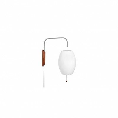 Nelson Cigar Wall Sconce Cabled, Small, Off-white