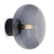 New Works - Karl-Johan vägglampa, grå, trä, glas, Ø 23 cm