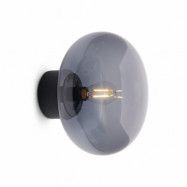 New Works Karl-Johan vägglampa Black stained oak-smoked glass