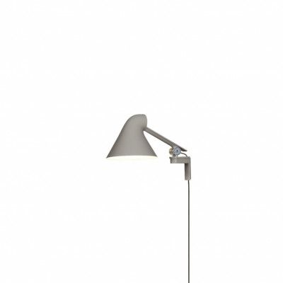 NJP vägglampa kort arm, ljusgrå 20cm