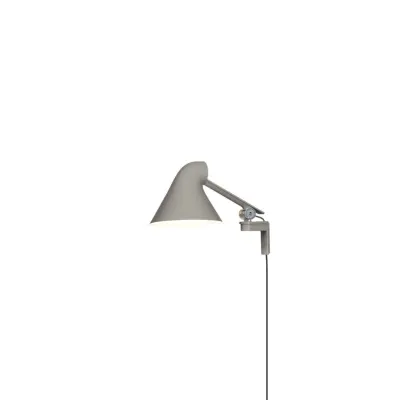 NJP vägglampa kort arm, ljusgrå 20cm