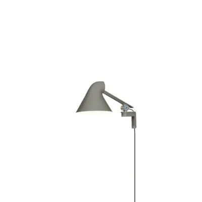 NJP vägglampa kort arm, mörkgrå 20cm