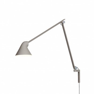 NJP vägglampa lång arm, ljusgrå 60cm