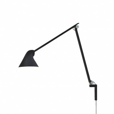 NJP vägglampa lång arm, svart 60cm