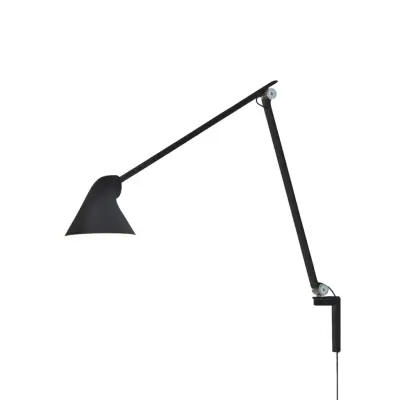 NJP vägglampa lång arm, svart 60cm