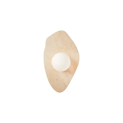 NORDVÄRK Busy vägglampa - glas och beige travertin