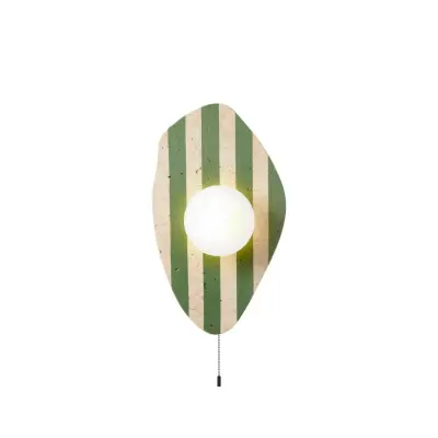 NORDVÄRK Only vägglampa - glas och beige/grön travertin
