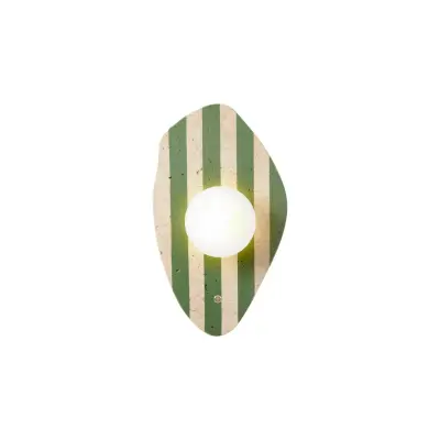 NORDVÄRK Espe vägglampa - glas och beige/grön travertin