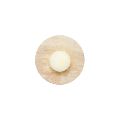 NORDVÄRK Tor-Nun vägglampa - glas och beige travertin