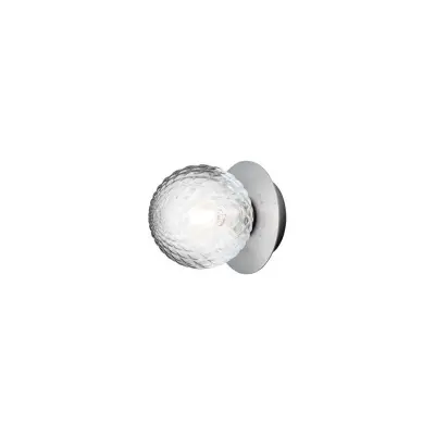 Nuura Aps - Liila 1 vägglampa, silver/klar, Ø 14 cm, IP 44Nuura