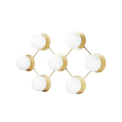 Nuura Aps - Liila 7 vägglampa, 7 lampor, varmvit, guld/opalNuura