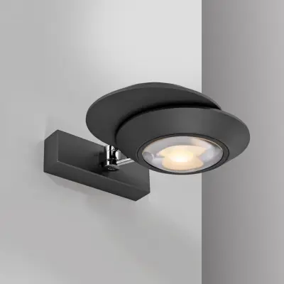 Oculis LED-vägglampa, svart, 30 cm, järn/glas, 2 lampor – PURE - Sovrum - Modern - Metall - Med flera ljuskällor